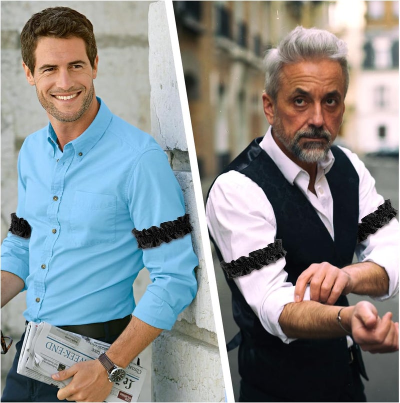 nuozodki 4Pcs 20s Armband Garter,Sleeve Garters for Men,Shirt Garters for Men Women,Arm Garters,Gangster Costume Outfits - Image 5